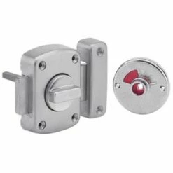 THIRARD Verrou Automatique Type Alouette Pour WC Avec Voyant En Largeur De 50 Mm Finition Argent