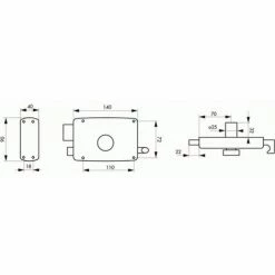 THIRARD Serrure En Applique Horizontale à Tirage Et Bouton Pour Porte De Garage, Cylindre Ø 25 Dépassant De 32 Mm 3 Clés Droite -THIRARD Soldes 18997979 3