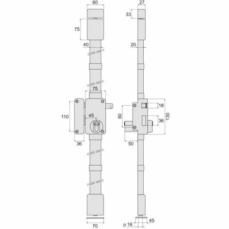 THIRARD Serrure De Sûreté 3 Points à Cylindre Européen, Verticale Série Béluga, à Tirage, Axe 45 Mm, Main Gauche 4 THIRARD Serrure De Sûreté 3 Points à Cylindre Européen, Verticale Série Béluga, à Tirage, Axe 45 Mm, Main Gauche – Image 2