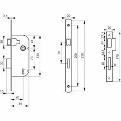 THIRARD Serrure à Larder Petit Coffre 135mm Axe 40 Mm Pêne Dormant Et Demi Tour 3 Gorges 2 Clés Réversible Coloris Blanc + Gâche -THIRARD Soldes 18998604 3