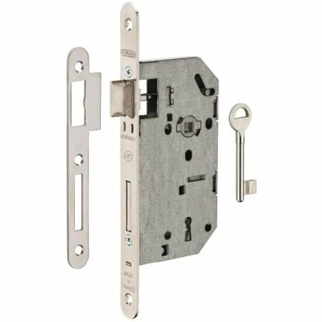 THIRARD Serrure à Larder NF Type Monomax Axe à 50 Mm Clé L Têtière Laitonnée Avec Gâche 3 THIRARD Serrure à Larder NF Type Monomax Axe à 50 Mm Clé L Têtière Laitonnée Avec Gâche