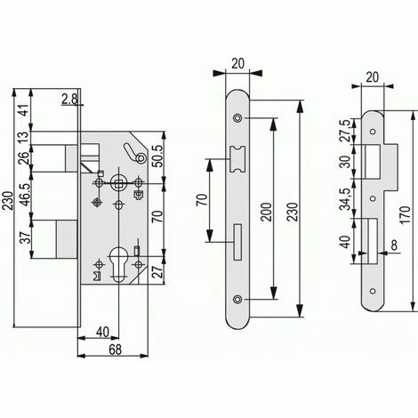 THIRARD Serrure à Larder NF Type Monomax Axe à 50 Mm Clé I Têtière Laitonnée Avec Gâche 4 THIRARD Serrure à Larder NF Type Monomax Axe à 50 Mm Clé I Têtière Laitonnée Avec Gâche – Image 2