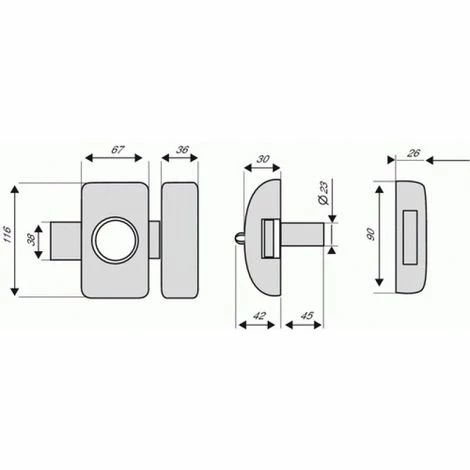 THIRARD VERROU UNIVERSEL 45MM OR 3CLES 4 THIRARD VERROU UNIVERSEL 45MM OR 3CLES – Image 2