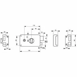 THIRARD Serrure En Applique Horizontale à Fouillot - Pêne Dormant Et Demi-tour - A Cylindre Européen - Optimum Main Gauche -THIRARD Soldes 19002920 2