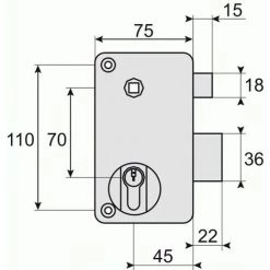 THIRARD Serrure En Applique Verticale à Fouillot - Pêne Dormant Et Demi-tour A Cylindre Européen - Optimum Main Droite Poussant -THIRARD Soldes 19003002 2