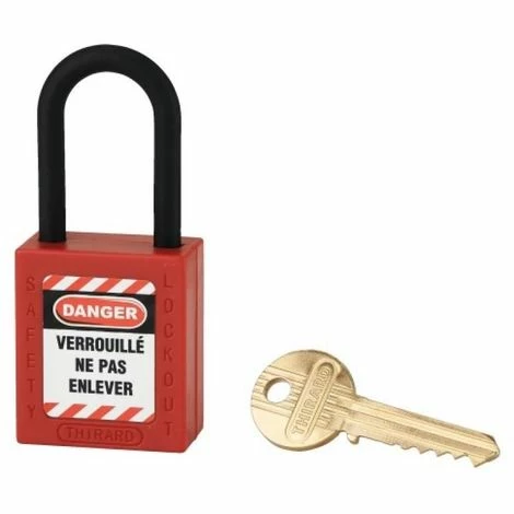 THIRARD CADENAS CONSIGNATION 40 ANSE INOX H38MM ROUGE +jeu étiquette 7 THIRARD CADENAS CONSIGNATION 40 ANSE INOX H38MM ROUGE +jeu étiquette – Image 5