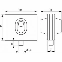 THIRARD - Boitier De Serrure Basse En Applique à Double Entrée Pour Porte En Verre, Réversible, 106x87mm, Chromé -THIRARD Soldes 23179967 2