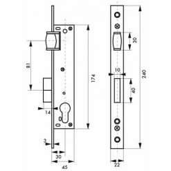 THIRARD - Boitier De Serrure Encastrable à Rouleau à Cylindre Pour Menuiserie Métallique, Axe 30mm, Bouts Carrés, Zingué -THIRARD Soldes 23179970 2