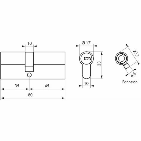 THIRARD - Cylindre De Serrure Trafic 12, 35x45mm, Nickel, Anti-arrachement, Anti-perçage, Anti-casse, 5 Clés 4 THIRARD - Cylindre De Serrure Trafic 12, 35x45mm, Nickel, Anti-arrachement, Anti-perçage, Anti-casse, 5 Clés – Image 2