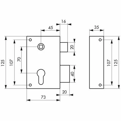 THIRARD - Boitier De Serrure Verticale En Applique Double Entrée à Fouillot Pour Portail, Droite, Axe 45mm, 73x125mm, Inox 4 THIRARD - Boitier De Serrure Verticale En Applique Double Entrée à Fouillot Pour Portail, Droite, Axe 45mm, 73x125mm, Inox – Image 2
