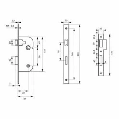 THIRARD - Serrure Encastrable NF à Condamnation Pour Salle De Bain Et Toilette, Axe 40mm, Bouts Ronds, Noir -THIRARD Soldes 23180008 2