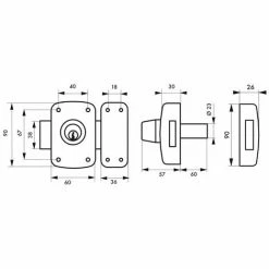 THIRARD - Verrou Double Entrée Corvette Pour Porte D'entrée, Cylindre 60mm, Acier, 3 Clés, époxy Bronze -THIRARD Soldes 23180034 2
