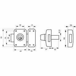 THIRARD - Verrou Double Entrée Trafic 6 Pour Porte D'entrée, Cylindre 45mm, Acier, 4 Clés, époxy Or -THIRARD Soldes 23180041 2