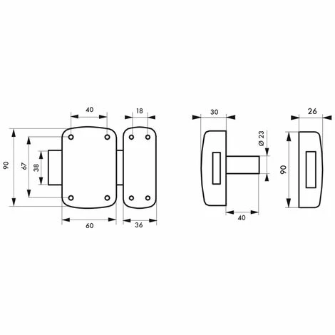 THIRARD - Verrou Sans Bouton Corvette Pour Porte De Cave, Cylindre 40mm, Acier, 3 Clés, époxy Bronze 4 THIRARD - Verrou Sans Bouton Corvette Pour Porte De Cave, Cylindre 40mm, Acier, 3 Clés, époxy Bronze – Image 2