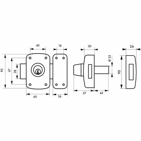 THIRARD - Verrou Double Entrée Corvette Pour Porte D'entrée, Cylindre 45mm, Acier, 3 Clés, époxy Bronze 4 THIRARD - Verrou Double Entrée Corvette Pour Porte D'entrée, Cylindre 45mm, Acier, 3 Clés, époxy Bronze – Image 2