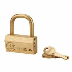 THIRARD - Cadenas à Clé Nautic, Laiton, Extérieur, Anse Laiton, 45mm, 3 Clés