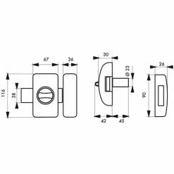 THIRARD - Verrou à Bouton Universel Pour Porte D'entrée, Cylindre 45mm, Acier, 4 Clés, Epoxy Argent -THIRARD Soldes 23180077 2