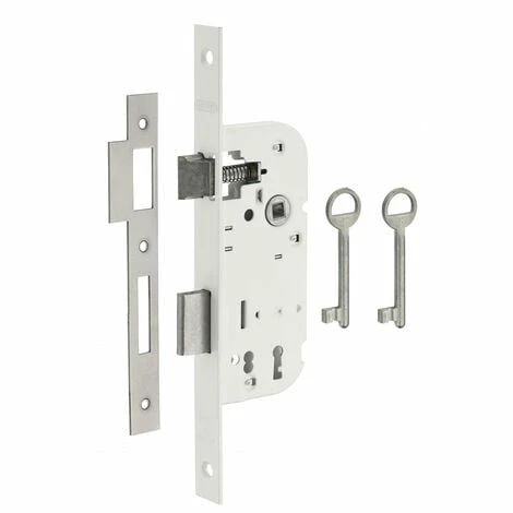THIRARD - Serrure Encastrable à Clé Pour Porte De Chambre, Axe 40mm, Bouts Carrés, 2 Tours, Blanc, 1 Clé 3 THIRARD - Serrure Encastrable à Clé Pour Porte De Chambre, Axe 40mm, Bouts Carrés, 2 Tours, Blanc, 1 Clé
