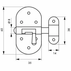 THIRARD - Targette, Acier, Pêne Ø 8mm, Zingué -THIRARD Soldes 23408566 2