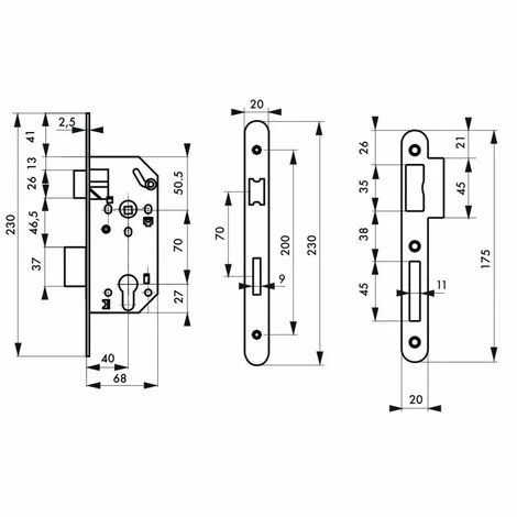 THIRARD - Serrure Encastrable Pour Porte D'entrée Monomax Nf Têtère Acier Laitonné 5 THIRARD - Serrure Encastrable Pour Porte D'entrée Monomax Nf Têtère Acier Laitonné – Image 3
