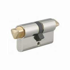 Cylindre Double Laiton Nickelé 30x30 + 2 Triangles 14 Mm THIRARD Sans Clé - 2TE14053031