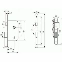 THIRARD Serrure à Larder En Petit Coffre De 135 Mm Axe à 50 Mm Finition Laqué Blanc à Pêne Dormant Et Demi-tour Avec Gâche -THIRARD Soldes 24971050 2