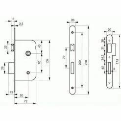 THIRARD Serrure à Larder Bec-de-cane à Condamnation Axe 50 Mm - Têtière Bouts Ronds - Petit Coffre De 135 Mm Fintion Laqué Blanc -THIRARD Soldes 24972538 2
