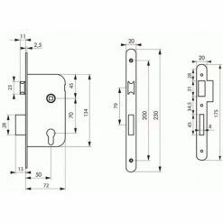 THIRARD Serrure à Larder à Cylindre Pêne Dormant Et Demi Tour Axe à 50 Mm Entraxe 70 Mm Carré De 7 Réversible Blanc Avec Gâche -THIRARD Soldes 24972594 2