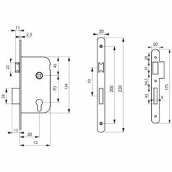 THIRARD Serrure à Larder à Cylindre Pêne Dormant Et Demi Tour Axe à 50 Mm Entraxe 70 Mm Carré De 7 Réversible Blanc Avec Gâche -THIRARD Soldes 24972594 3