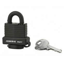 THIRARD - Cadenas à Clé Fédéral Lock Sea Line, Laiton, Extérieur, Anse Inox, 35mm, 2 Clés