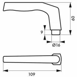 THIRARD - Paire De Béquilles Pour Porte, Carré 6x110mm, 1 Portée, Noir -THIRARD Soldes 27153162 2