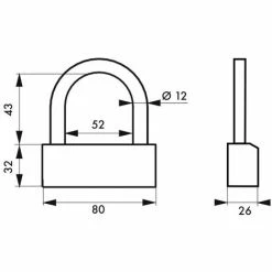 THIRARD - Cadenas à Clé Nautic, Laiton, Intérieur, Anse Acier, 80mm, 3 Clés -THIRARD Soldes 27153197 2