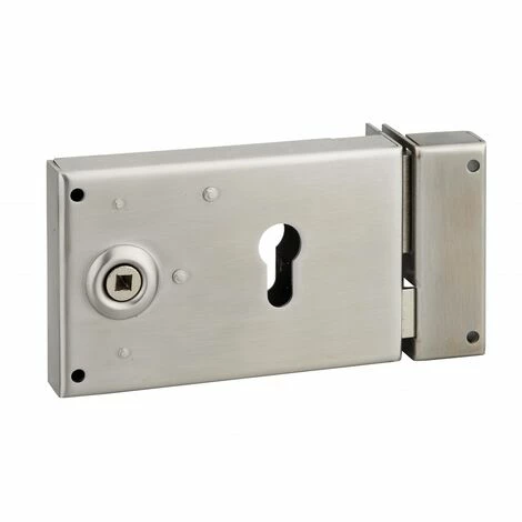 THIRARD - Boitier De Serrure Horizontale En Applique Double Entrée à Fouillot Pour Portail, Droite, Axe 52mm, 140x88mm, Inox 3 THIRARD - Boitier De Serrure Horizontale En Applique Double Entrée à Fouillot Pour Portail, Droite, Axe 52mm, 140x88mm, Inox