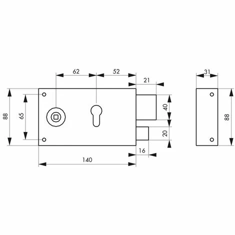 THIRARD - Boitier De Serrure Horizontale En Applique Double Entrée à Fouillot Pour Portail, Droite, Axe 52mm, 140x88mm, Inox 5 THIRARD - Boitier De Serrure Horizontale En Applique Double Entrée à Fouillot Pour Portail, Droite, Axe 52mm, 140x88mm, Inox – Image 3