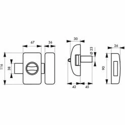 THIRARD - Verrou à Bouton Universel Pour Porte D'entrée, Cylindre 45mm, Acier, 4 Clés, Epoxy Bronze -THIRARD Soldes 27153202 2