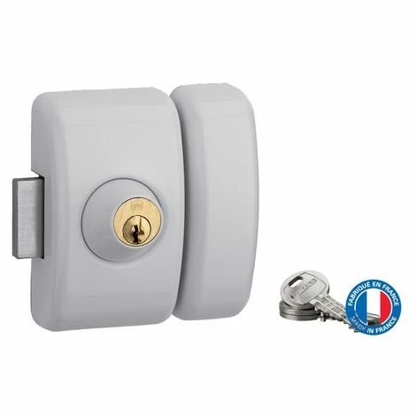 THIRARD - Verrou Double Entrée Universel Pour Porte D'entrée, Cylindre 45mm, Acier, 3 Clés, Epoxy Blanc 5 THIRARD - Verrou Double Entrée Universel Pour Porte D'entrée, Cylindre 45mm, Acier, 3 Clés, Epoxy Blanc – Image 3