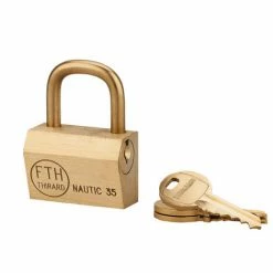 THIRARD - Cadenas à Clé Nautic, Laiton, Extérieur, Anse Laiton, 35mm, 3 Clés
