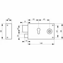 THIRARD - Boitier De Serrure Horizontale En Applique Double Entrée à Fouillot Pour Portail, Gauche, Axe 52mm, 140x88mm, Inox -THIRARD Soldes 27153215 3