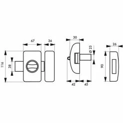 THIRARD - Verrou à Bouton Universel Pour Porte D'entrée, Cylindre 45mm, Acier, 3 Clés, Epoxy Noir -THIRARD Soldes 27153221 2