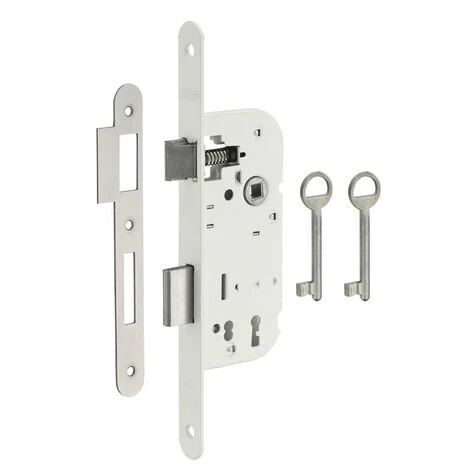 THIRARD - Serrure Encastrable à Clé Pour Porte De Chambre, Axe 40mm, Bouts Ronds, 2 Tours, Blanc, 1 Clé 3 THIRARD - Serrure Encastrable à Clé Pour Porte De Chambre, Axe 40mm, Bouts Ronds, 2 Tours, Blanc, 1 Clé
