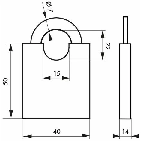 THIRARD - Cadenas Shoulder à Clé, Laiton, Extérieur, 40mm, 2 Clés 4 THIRARD - Cadenas Shoulder à Clé, Laiton, Extérieur, 40mm, 2 Clés – Image 2