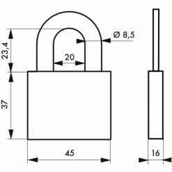 THIRARD - Cadenas à Clé Fédéral Lock 520, Laiton, Chantier, Anse Acier, 45mm, 2 Clés -THIRARD Soldes 27153272 2