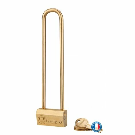 THIRARD - Cadenas à Clé Nautic, Laiton, Extérieur, Anse Haute Laiton, 45mm, 3 Clés 5 THIRARD - Cadenas à Clé Nautic, Laiton, Extérieur, Anse Haute Laiton, 45mm, 3 Clés – Image 3