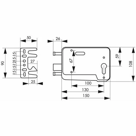 THIRARD - Serrure En Applique à Double Entrée Pour Portillon, Réversible, 150x108mm, Axe 130mm, Cylindre 30x10mm, Gris, 3 Clés 4 THIRARD - Serrure En Applique à Double Entrée Pour Portillon, Réversible, 150x108mm, Axe 130mm, Cylindre 30x10mm, Gris, 3 Clés – Image 2