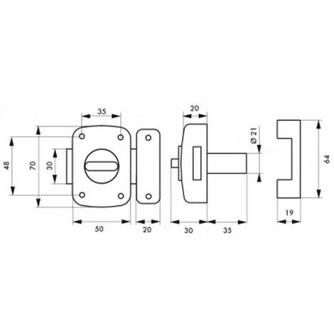Thirard Verrou De Sûreté à Bouton Série Alouette 35 Mm - 196800 4 Thirard Verrou De Sûreté à Bouton Série Alouette 35 Mm - 196800 – Image 2
