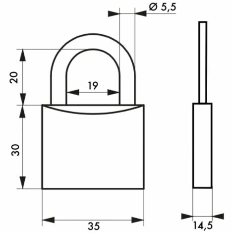 Cadenas Type 1, 35 Mm, Anse Acier, 2 Clés THIRARD 4 Cadenas Type 1, 35 Mm, Anse Acier, 2 Clés THIRARD – Image 2