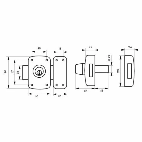 Verrou De Haute Sureté, émeraude, Bouton Cylindre à Pompe, 40 Mm, 3 Clés THIRARD 4 Verrou De Haute Sureté, émeraude, Bouton Cylindre à Pompe, 40 Mm, 3 Clés THIRARD – Image 2