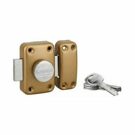 Verrou Trafic 6 à Bouton Et Cylindre 45 Mm, Epoxy Or, 4 Clés THIRARD 3 Verrou Trafic 6 à Bouton Et Cylindre 45 Mm, Epoxy Or, 4 Clés THIRARD