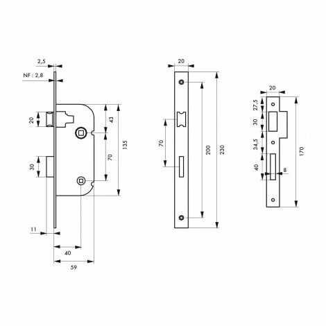 Serrure Encastrée, Axe 40 Mm, à Condamnation V/BR, Epoxy Bronze THIRARD 4 Serrure Encastrée, Axe 40 Mm, à Condamnation V/BR, Epoxy Bronze THIRARD – Image 2