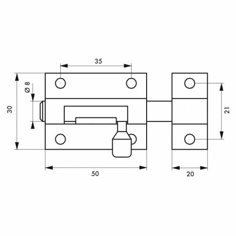Targette Laiton Blanc 50 Mm THIRARD 4 Targette Laiton Blanc 50 Mm THIRARD – Image 2